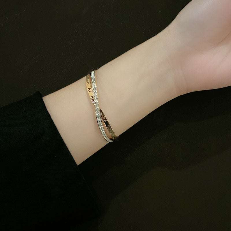 Cross Roman Diamond Bracelet — Twinkles For You