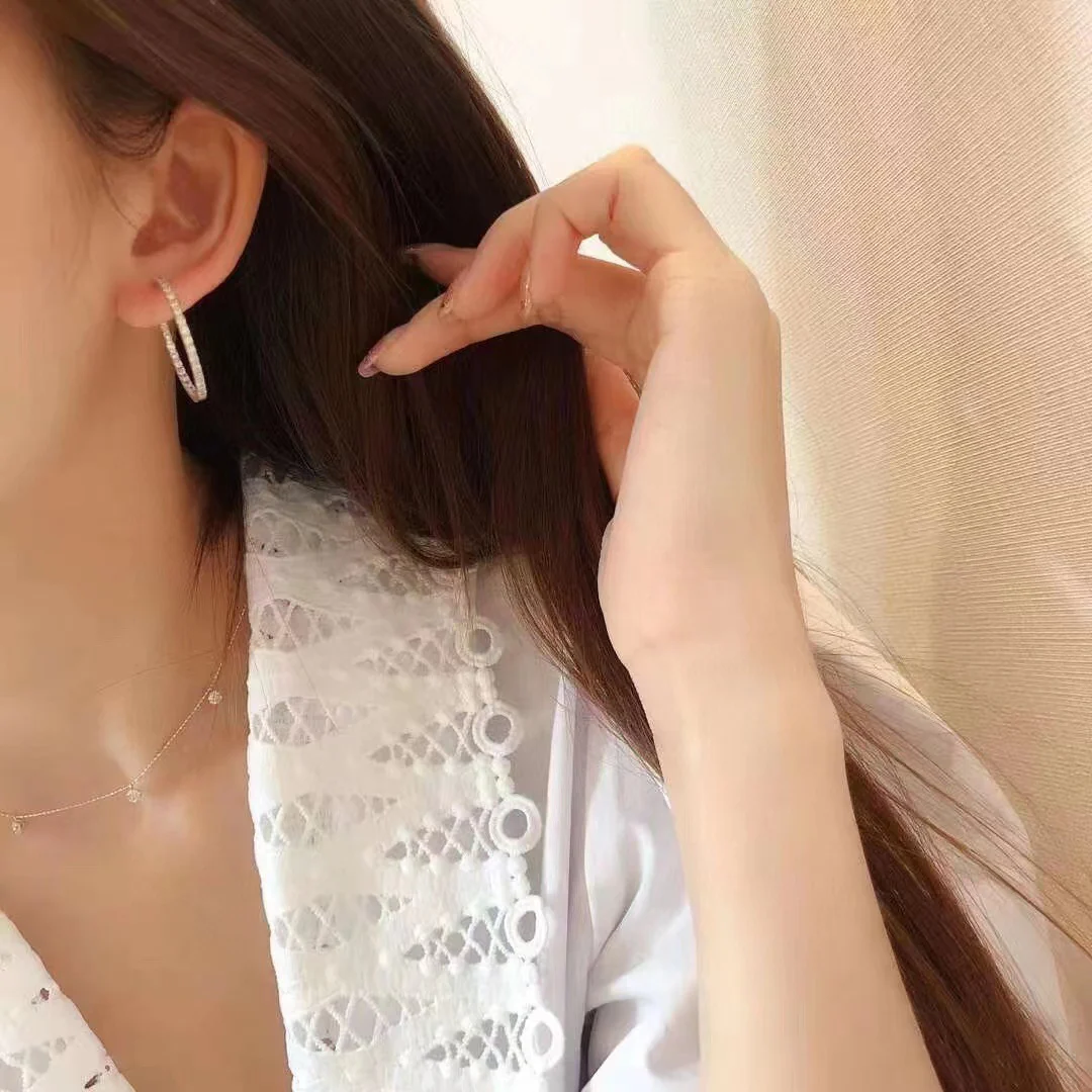 Micro-studded with diamonds and large hoop earrings — Twinkles For You