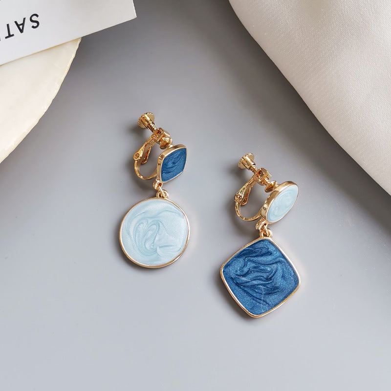 Personalized asymmetrical earrings simple geometric contrasting color earrings — Twinkles For You