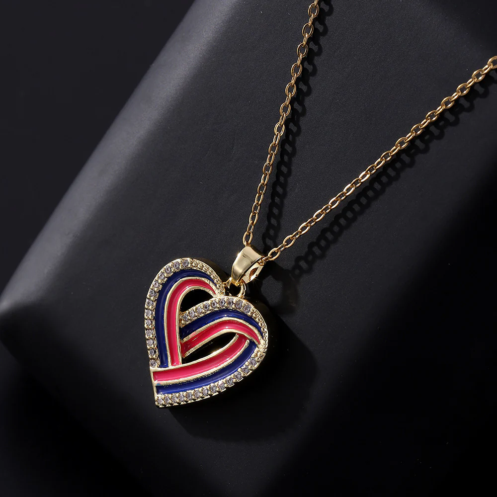 Red and Blue heart-shaped necklace — Twinkles For You