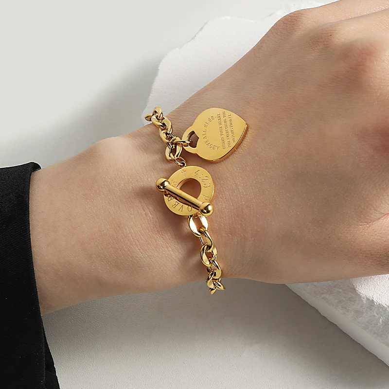 Simple letter love OT buckle bracelet — Twinkles For You