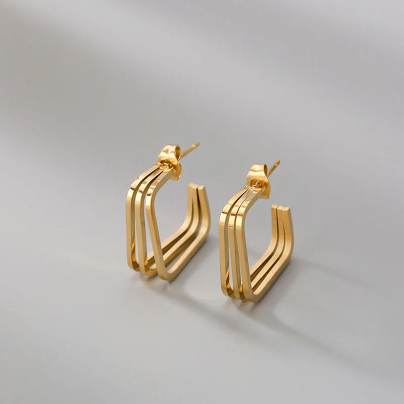 Simple square retro fashion earrings — Twinkles For You