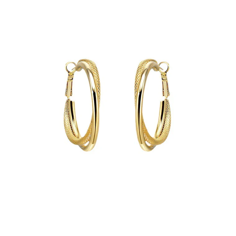 Versatile commuting frosted texture  hoop earrings — Twinkles For You